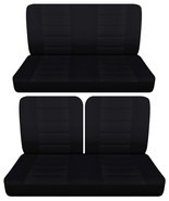 Fits 1965-1968 Ford Galaxie 2dr sedan Front 50-50 top and rear seat covers black - $3,017.77 MXN