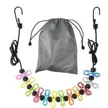 Retractable Portable Clothesline For Travel,Clothing Line With 12 Clothe... - $18.99