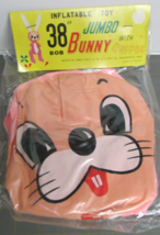 1960&#39;s 38&quot; JUMBO &quot;BOB&quot; BUNNY With Carrot (Pink) Inflatable Easter toy NOS - $44.54