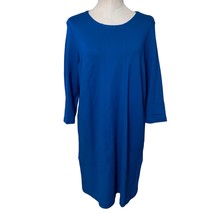 J. Jill Ponte pullover sheath dress with pockets size large petite teal blue  - £25.43 GBP