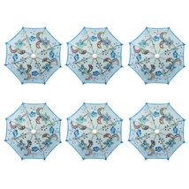 THY COLLECTIBLES Pack of 6 Mini Lace Umbrella Parasols with Sequins - Delicate D - £13.47 GBP