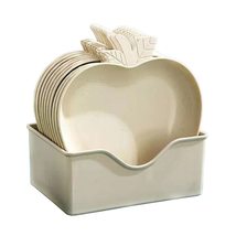 Golandstar Apple-Model 10pcs Dinner Plates Dinnerware Dishes Set with Holder 6 I - £22.62 GBP