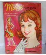 Midge  Cut-Out Paper Dolls w/ Clothes Folder Whitman 1963 Vintage Barbie - £39.55 GBP
