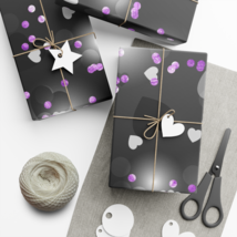 Black and Gray with Purple Sprinkles Gift Wrap Papers - £11.87 GBP