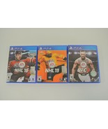 PlayStation 4 Lot of 3 Video Games NHL 18 &amp; 19 UFC 3 Sports Fighting PS4 - £18.82 GBP