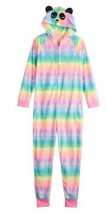 Girls One Piece Pajamas Hooded Panda Union Suit Fleece Blanket Sleeper-sz 8 - £17.84 GBP
