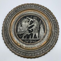 Antique Middle East Copper Tray Wall Plaque 11.75”  Iraq Hammered Persian - £147.92 GBP