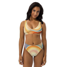 New Women&#39;s Size XS-3XL High-Waist Bikini Set Orange &amp; Blue Swimwear Remove Pads - £33.70 GBP+