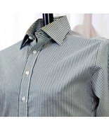 Thomas PINK Mens Dress Shirt Navy Blue Stripe Size 15.5 M Slim Fit 100% ... - $470.27 MXN
