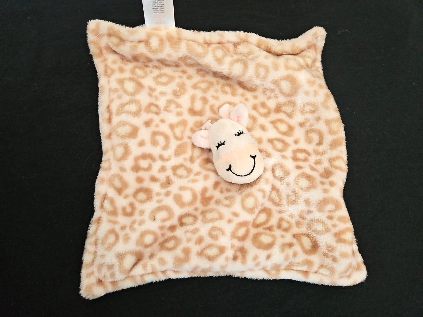 Zak and Zoey Lovey Giraff Pink Tan Baby Security Blanket Small - $20.77