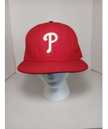 Baseball Cap New Era 59Fifty Hat Philadelphia Phillies Red White Letter ... - $272.80 MXN