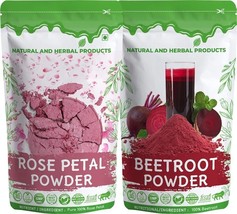 Rose Petal Powder For Eating Beetroot For Drinking Combo Face Skin 100g - £12.69 GBP