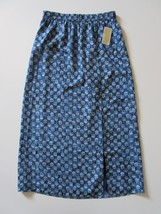 NWT MICHAEL by Michael Kors Lakheri Leaf Heritage Blue Slit Maxi Skirt S $99.50 - £15.18 GBP