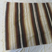 Vintage Mexican Southwest Blanket Rug Earth Tone Colors Fringe 72&quot; x 53&quot; - £63.30 GBP