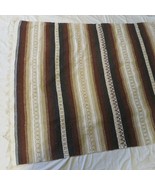 Vintage Mexican Southwest Blanket Rug Earth Tone Colors Fringe 72&quot; x 53&quot; - £62.27 GBP