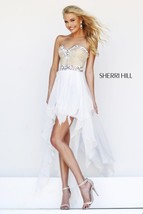 Authentic SHERRI HILL WhiteNude 12 HiLo Gown Formal Prom Pageant Dress #1920 NWT - $326.90