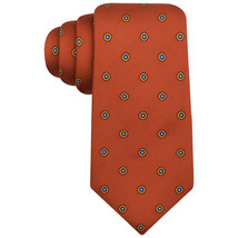 COUNTESS MARA Orange Monaco Print Neat Silk Woven Narrow Tie - £15.97 GBP