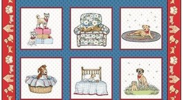 24&quot; X 44&quot; Panel A Place to Call Home Dog Animals Cotton Fabric Panel D762.92 - $9.96