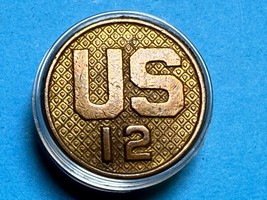 CIRCA 1926-1937, U.S. 12th REGIMENT, COLLAR DISK TYPE II, ENLISTED, U.S.... - $21.02 CAD
