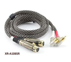 6Ft Cablesonline Pro Series Right-Angle 2-Rca Male To 2-Xlr Female Audio... - £58.52 GBP