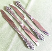 Oneida Stainless Renoir-Pembrooke Pattern 4 Dinner Knives 9&quot; Floral - $13.85