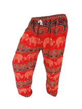 FZH057 elephant red Casual trousers cotton Flexsize S-L pant - $17.99