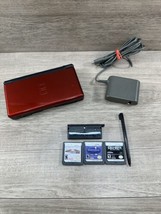 Nintendo DS Lite Crimson Red Handheld Console Mario Kart Charger- Tested - $69.29