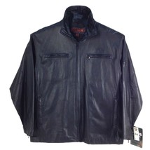 Fubu, Men&#39;s Cowhide Leather Track Jacket, F92009 Black - £309.90 GBP