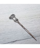 Antique 3.25&quot; Silver Palm Trees Figure Hair Bun Stick Pin 4.46 grams Sta... - $24.24