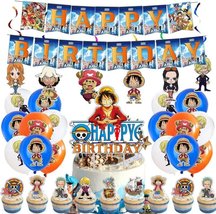 Piece Anime Birthday Decorations Party Supplies Party Favor Include Happy Birthd - £24.57 GBP