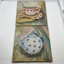 Bicottura Tradizionale Piana Wall Tile Trivet, Set 2, Italy, Cup Saucer, Tea Pot - $27.09