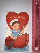 Vintage Buzza-Cardozo 1960’s Valentine Greeting Card Nephew Boat Heart - £3.35 GBP