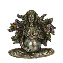 Pregnant Greek Mother Earth Goddess Gaia Bronze Finish Statue 6.75 Inches High - £77.85 GBP