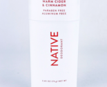 Native Warm Cider And Cinnamon Deodorant 2.65 Ounce Paraben Free - $19.30