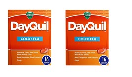 Vicks DayQuil Cold &amp; Flu Multi-Symptom Relief 16 LiquiCaps Exp 2025 Pack... - £15.11 GBP
