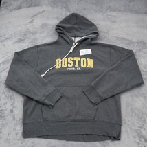 Boston Sweatshirt Mens L Gray  Knit Drawstring Athletic Pull Over Hoodie - £20.23 GBP