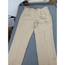 Charles Orvis Khaki Pants Mens 34x31 Pleated Signature Collection Outdoors Linen - $18.49