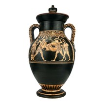 Greek Warriors Fighting Between Athena and Hermes Ancient Greek Amphora Vase - £142.75 GBP