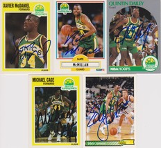 Seattle Supersonics Signed Lot of (5) Trading Cards - McDaniel, McMillan... - £8.03 GBP