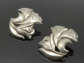 SEAGULL PEWTER 925 Sterling Silver - Vintage Floral Motif Drop Earrings - EG6590 - £46.68 GBP