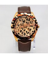New Guess U0455L3 Brown Tone Iconic Animal Print Shinny Leather Band Wom... - £82.90 GBP
