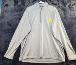 Notre Dame Fighting Irish Football Champion Sweatshirt Mens XL Gray 1/4 Zip Logo - £12.72 GBP