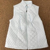 Womens Vest Croft &amp; Barrow Blue Sleeveless Woven Quilted Winter Vest-size S - £21.65 GBP