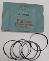 Lot of 6 Genuine NOS Bulova Watch Gaskets - Part# 677 - $17.81