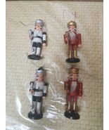 Lot of 4  Nutcracker Soldier Christmas Ornaments Painted White &amp; Red (2 ... - $26.38 CAD