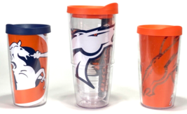 Lot of 3 Denver Broncos (24 &amp; 16oz) Tervis Tumbler NFL Football Travel C... - $37.50