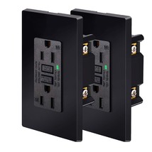 Black Gfci Outlet 15Amp 2Pk,Black Outlets Receptacles,Gfi Electrical Out... - $45.99