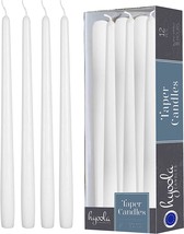 Hyoola 12 Pack Tall Taper Candles, White, Dripless, Unscented, 8 Hour Burn Time. - £25.13 GBP