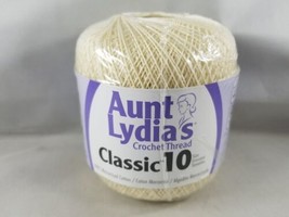 Aunt Lydia&#39;s Size 10 Mercerized Cotton Crochet Thread Cream 350 Yards - £3.99 GBP