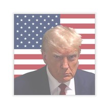 President Donald Trump Mugshot American Flag KISS-CUT Stickers KISS-CUT Stickers - £7.07 GBP